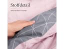 Soma Biber Bettwäsche 135x200 Grau Rosa Geometrisch Gestreift Bild 5