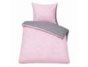 soma Biber Bettwäsche Wende-Design grau rosa 135x200 cm Bild 2