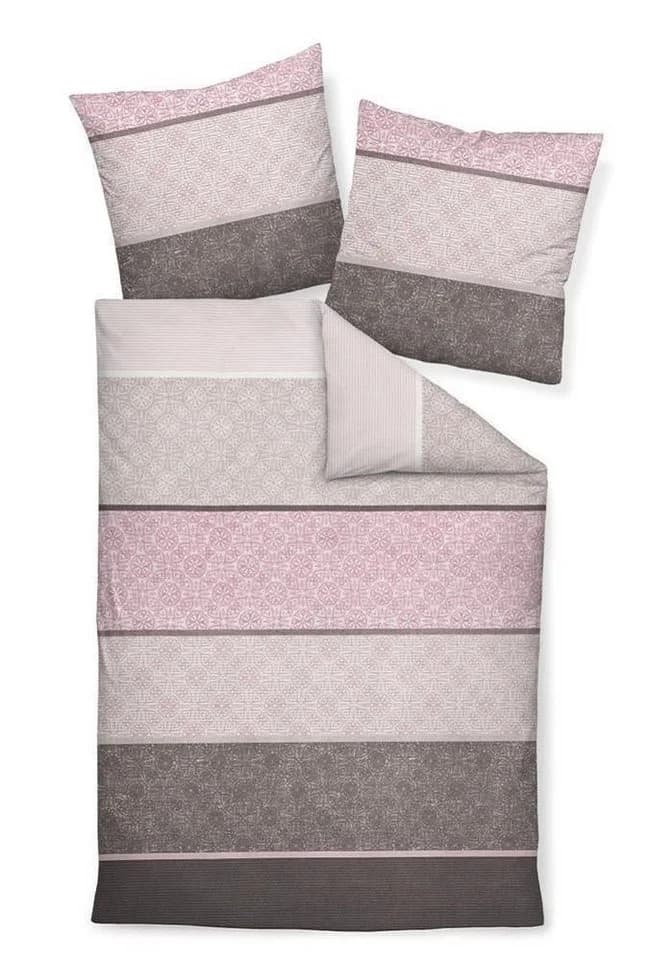 soma Bettwäsche 2-teilig 135x200 Rosa Gestreift Feinbiber - Bild 3