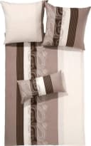 soma Bettwäsche 155x220 80x80 Biber gestreift beige braun Bild 3