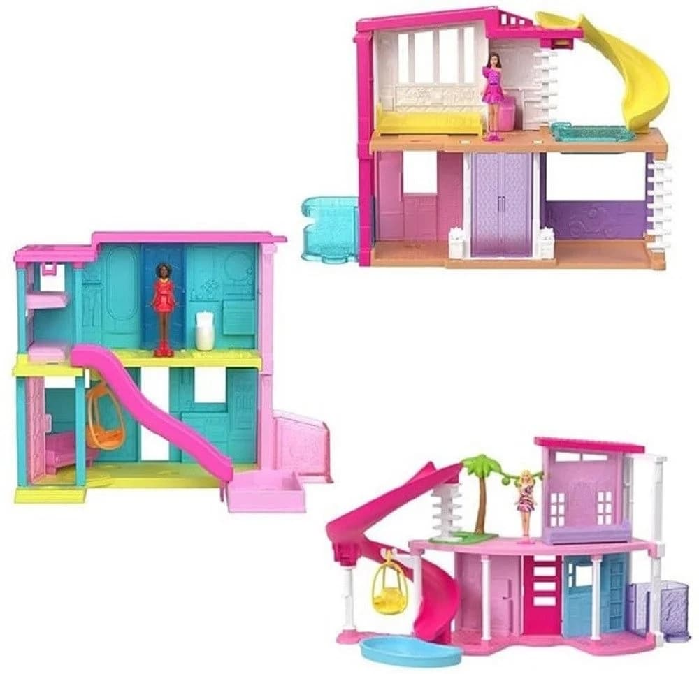 Mattel® Mini BarbieLand Villa mit 4 cm Puppe, Haustier, Aufzug, Pool & Zubehör