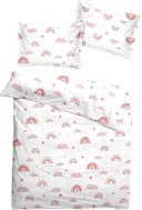 Soma Babybettwäsche Renforcé Regenbogen Wolke Rosa Weiß Bild 1