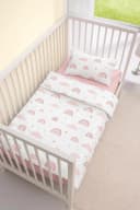 Soma Babybettwäsche Renforcé Regenbogen Wolke Rosa Weiß Bild 3