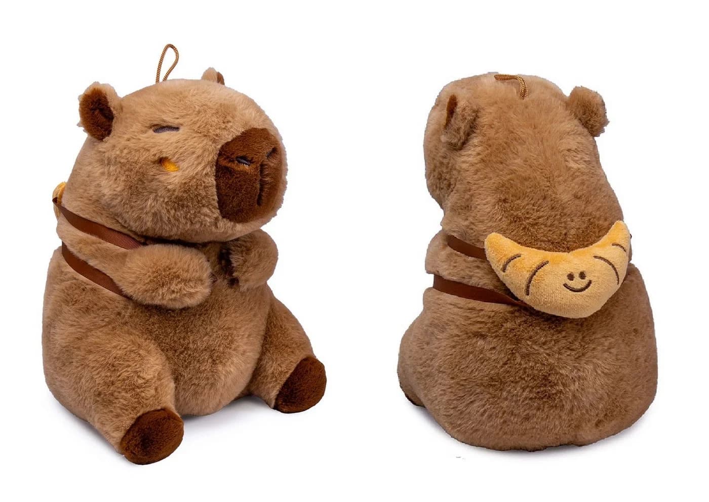 soma Kuscheltier Capybara 25 cm Plüsch mit Snackrucksack Croissant - Bild 2