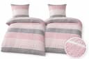 soma Bettwäsche Set 4-tlg. Rosa gestreift Microfaser Seersucker Bild 1