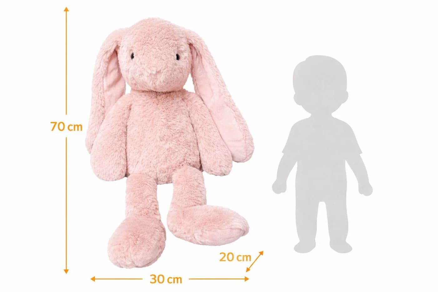 Soma Kuscheltier Hase XXL 70 cm - Rosa Plüschtier