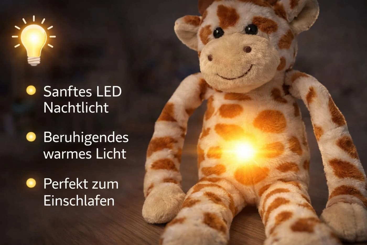 soma Kuscheltier Plüsch Nachtlicht Giraffe 34 cm mit LED Bauchlicht - Bild 4