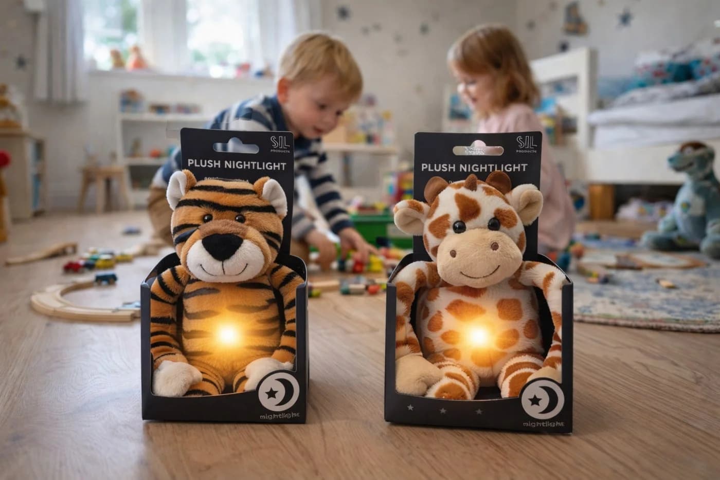 soma Kuscheltier Plüsch Nachtlicht Giraffe 34 cm mit LED Bauchlicht - Bild 5