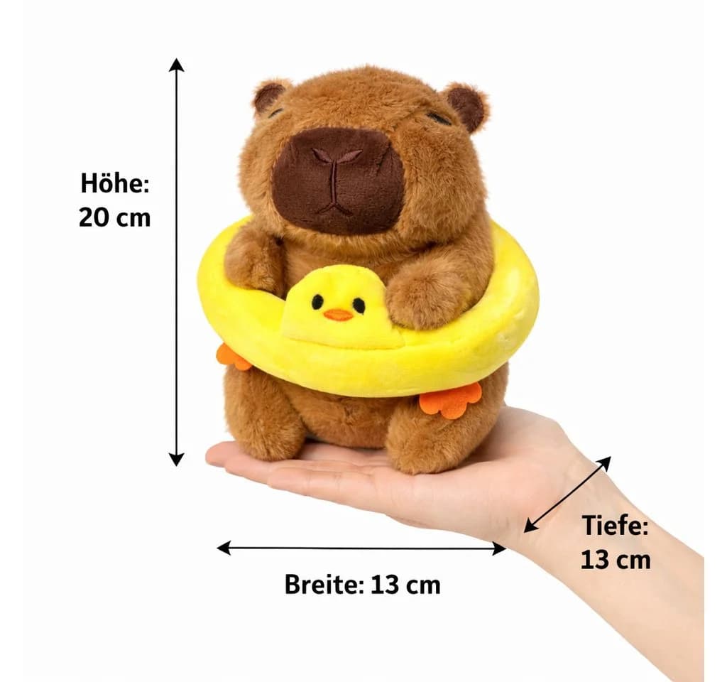soma Kuscheltier Capybara 20 cm Plüschtier mit Schwimmreifen