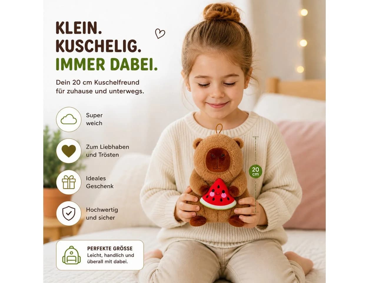 soma Kuscheltier Capybara Plüschtier 20cm Wassermelone - Bild 4