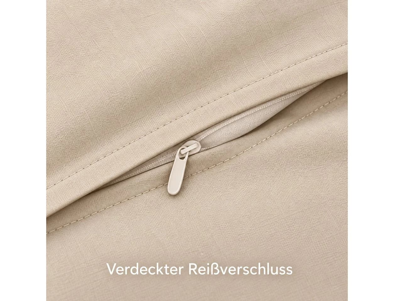 soma Bettwäsche Set 100% Baumwolle Renforcé mit Stehsaum Natur - Bild 5