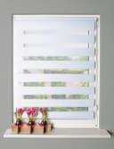 HOME WOHNIDEEN Doppelrollo STRIPES Weiß Polyester Kettenzug Klemmfix Bild 2