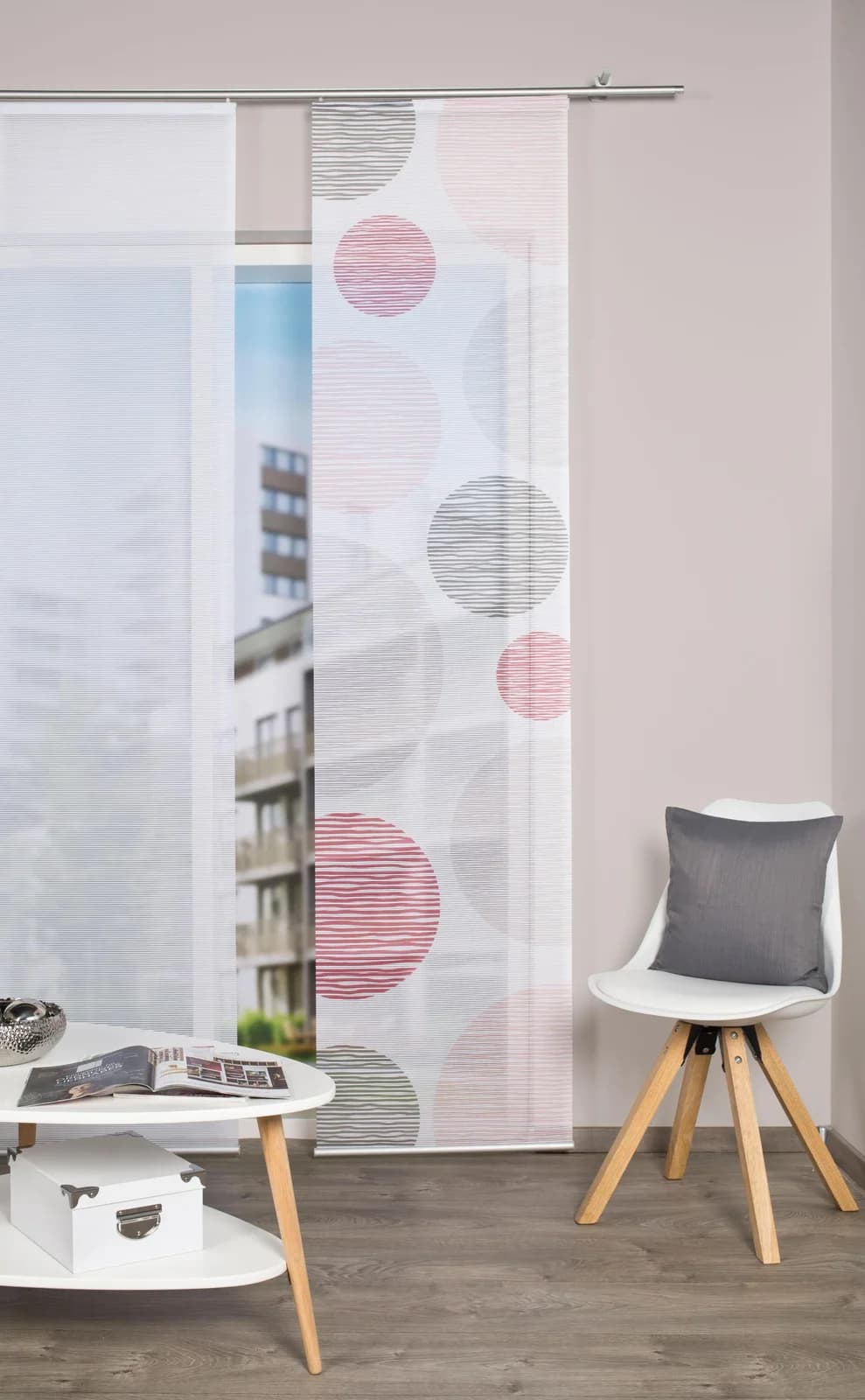 VISION S Schiebegardine BORDEN Rosa Digitaldruck Bambus-Optik