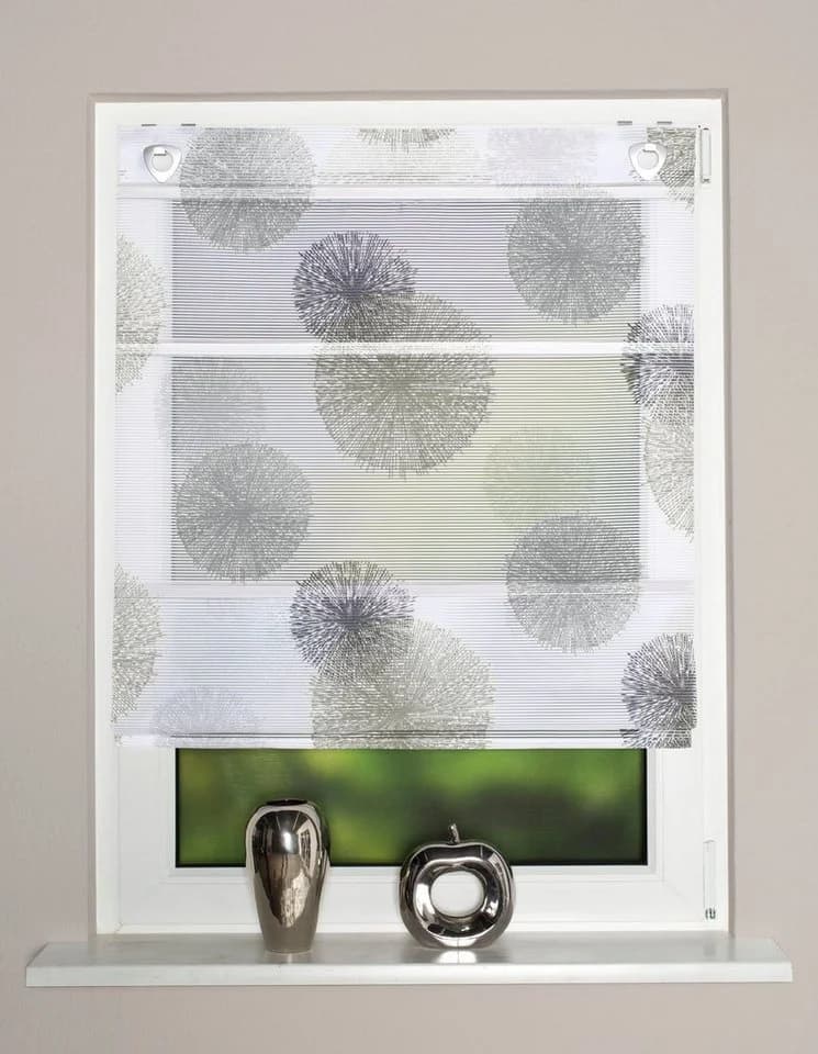 HOME WOHNIDEEN Raffrollo RAWLINS Grau Magnetrollo Bambus-Optik - Bild 5