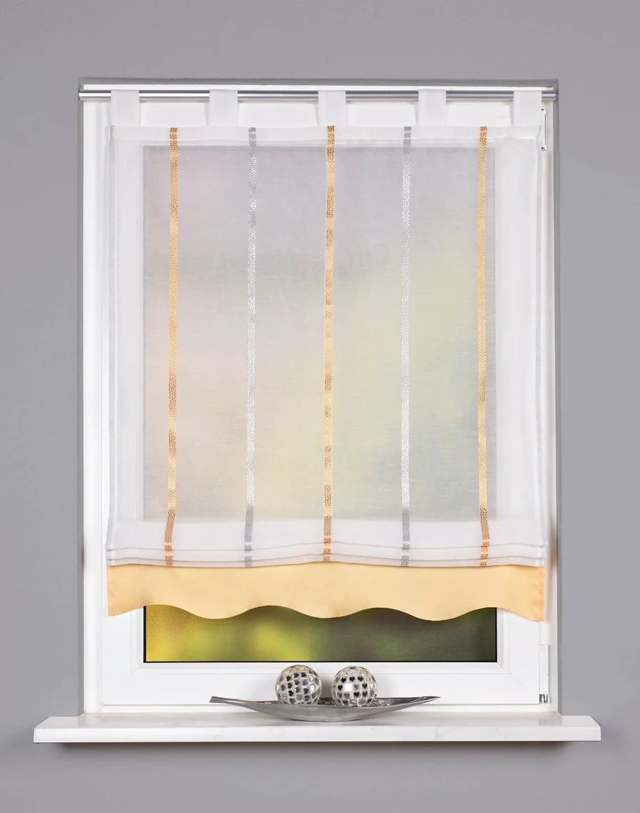 HEINE HOME Raffrollo Gelb Transparent mit Streifen