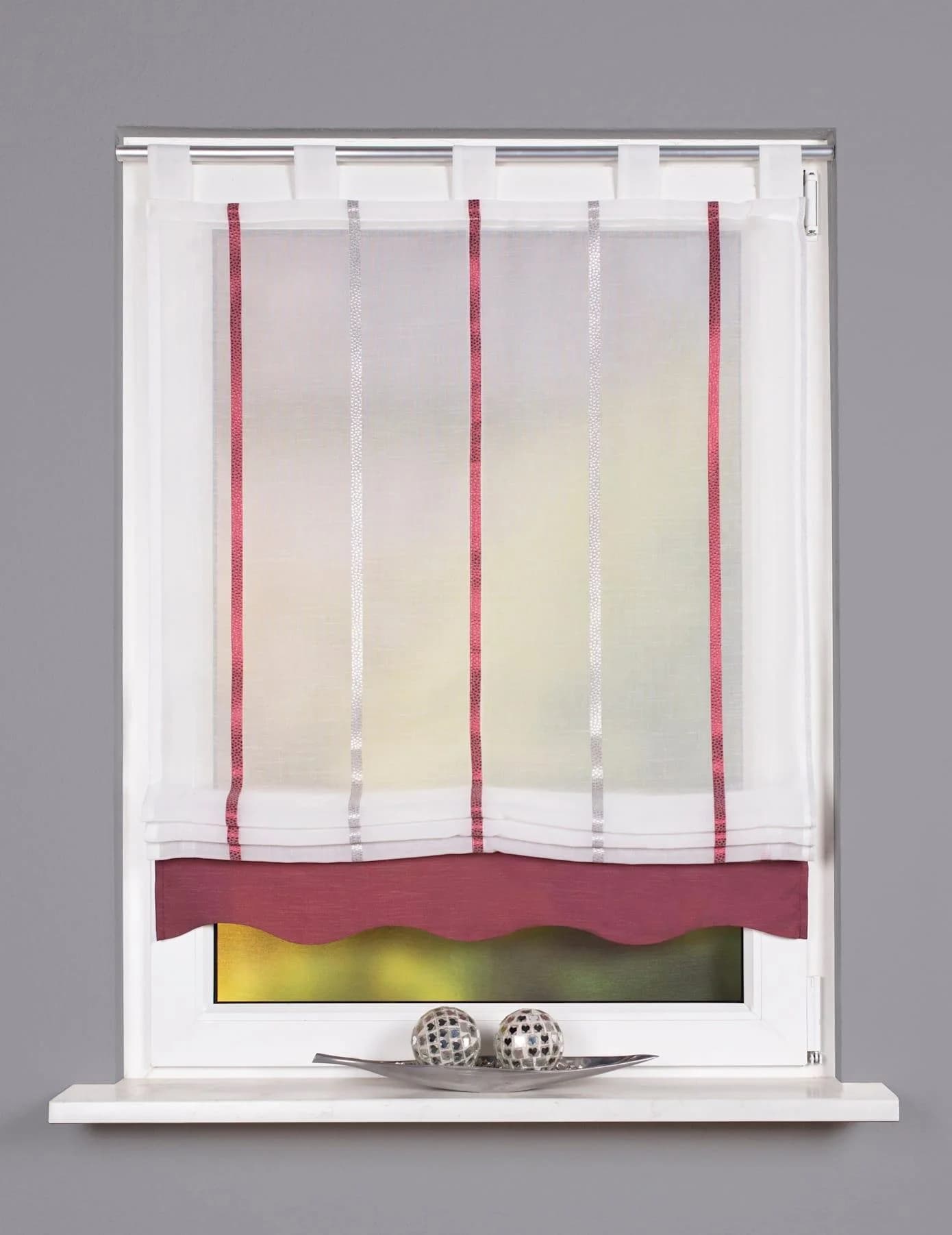 Raffrollo HEINE HOME Gr. 4 bordeaux 140x140 cm