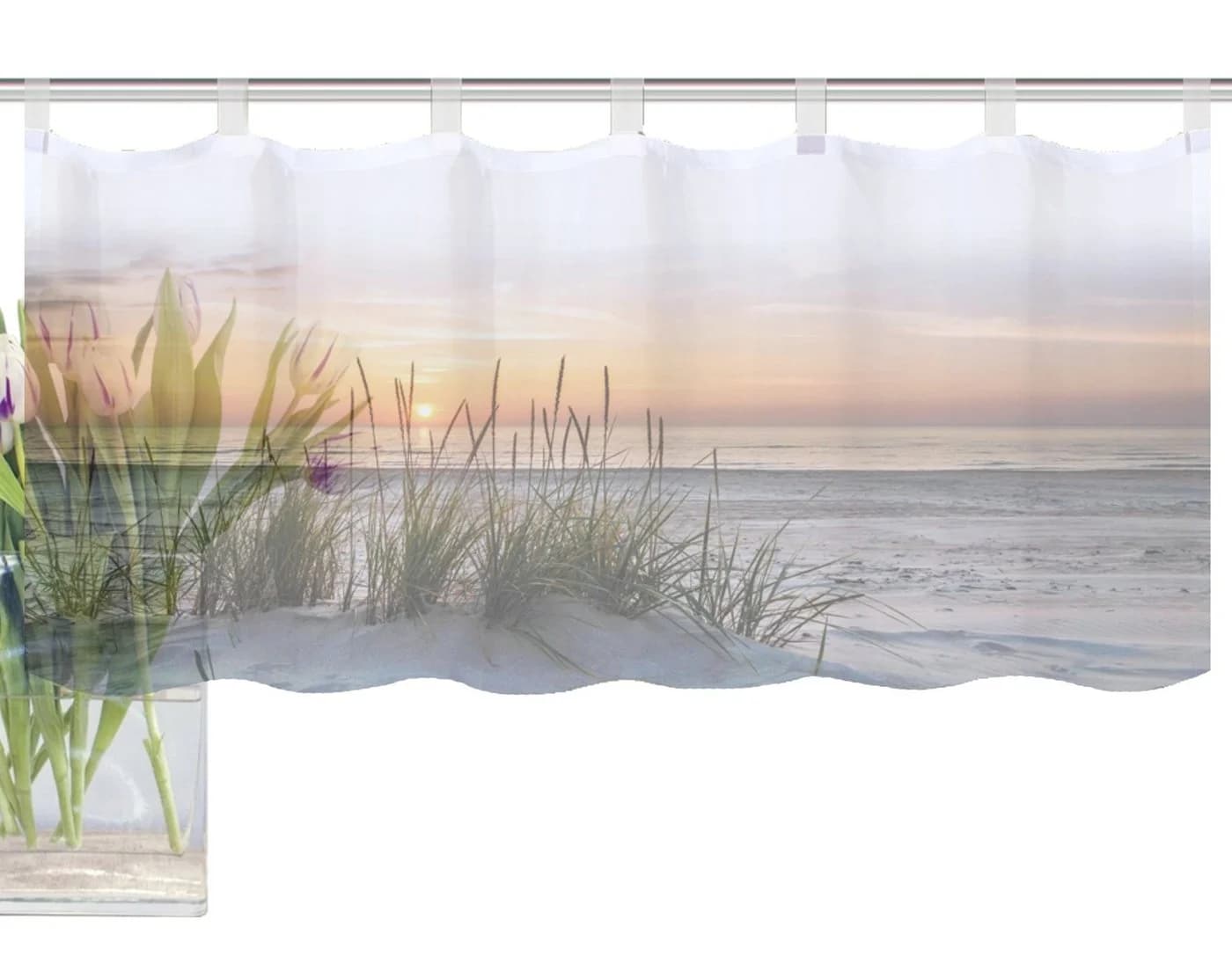Home Wohnideen Scheibengardine EVENING Beige Digitaldruck - Bild 2