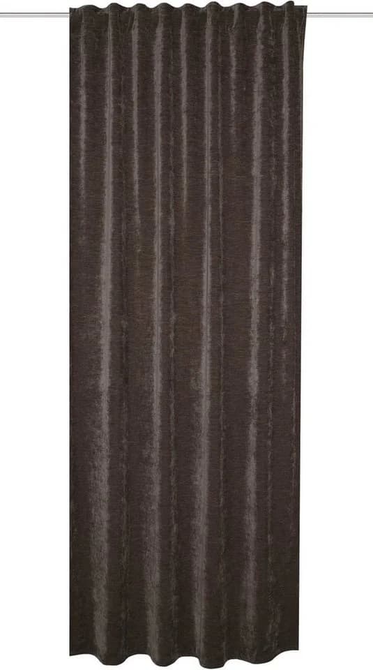 HOME BASICS Vorhang WOLLY Grau Thermo Chenille Abdunkelnd