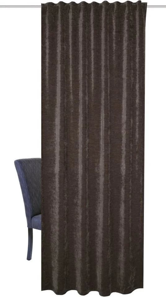 HOME BASICS Vorhang WOLLY Grau Thermo Chenille Abdunkelnd - Bild 3