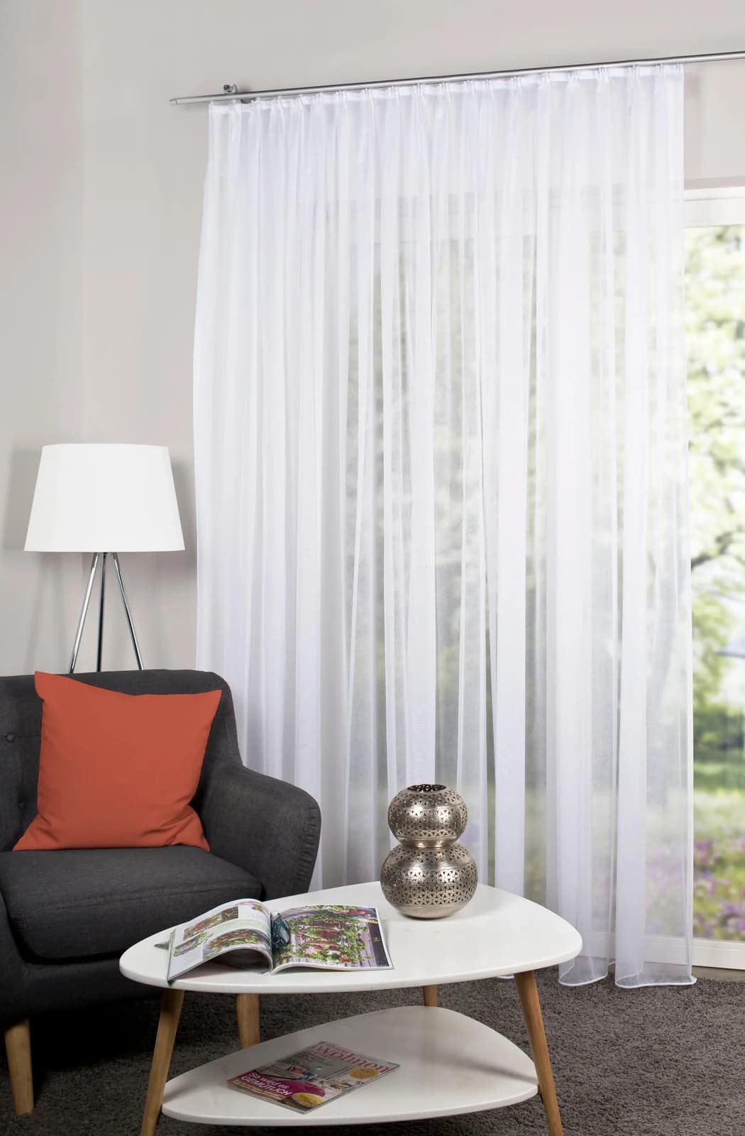 HOME WOHNIDEEN Vorhang Sablio Weiß Polyester Fertigschal