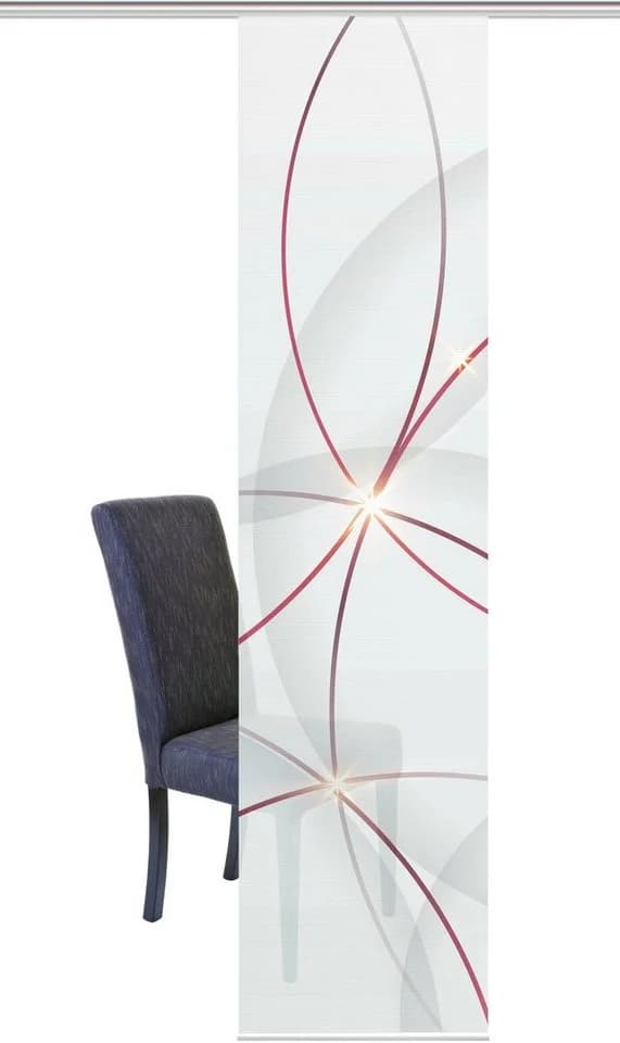 Vision S Schiebegardine Digitaldruck Bambus-Optik Rot