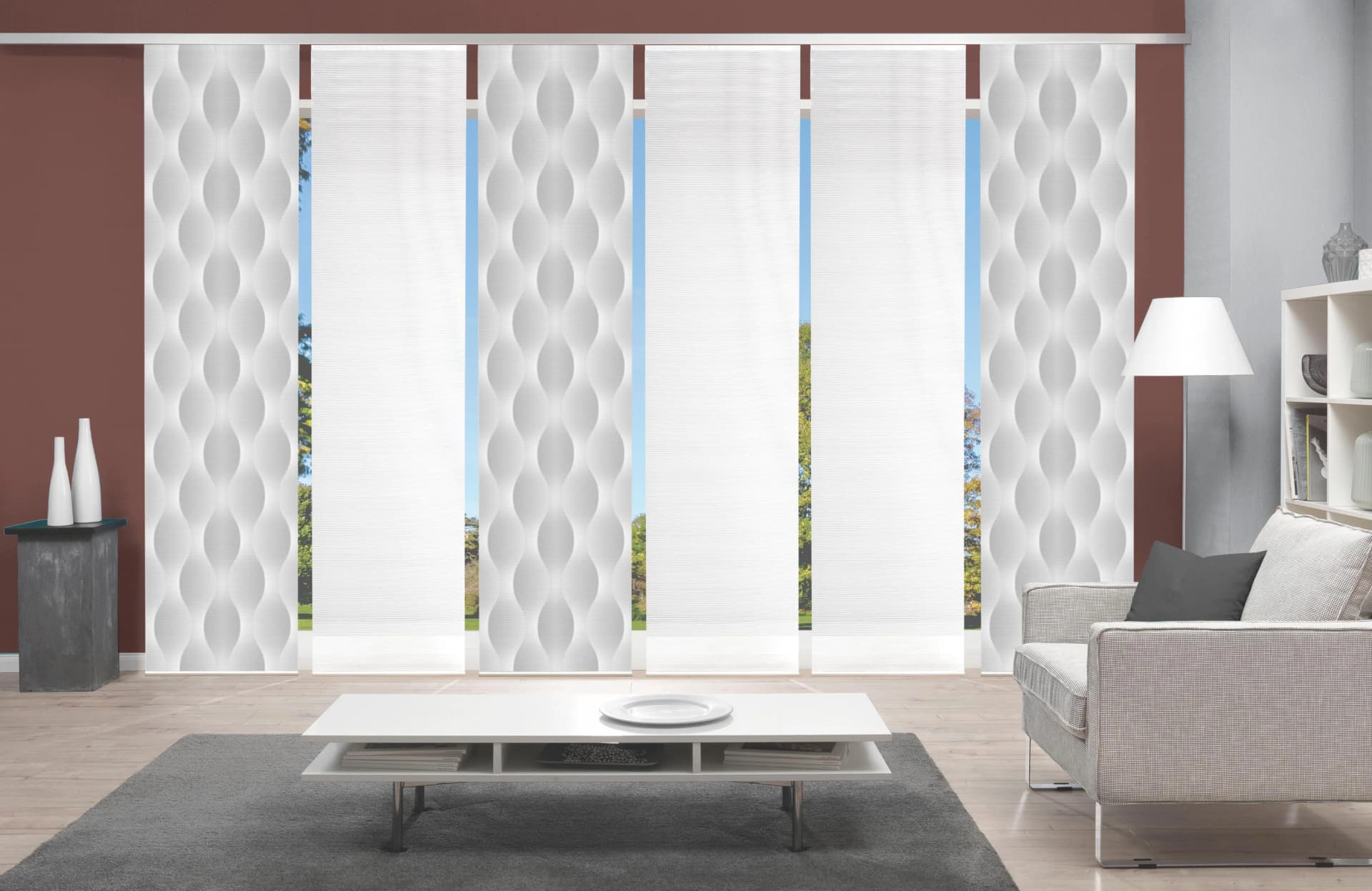 VISION S Schiebegardine VOLARE Grau Digitaldruck Polyester
