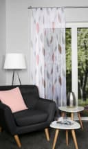 HOME WOHNIDEEN Gardine PAOLO Rot Kräuselband Voile Bild 2