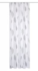 HOME WOHNIDEEN Gardine PAOLO Grau Wellen-Motiv Voile Kräuselband Bild 1