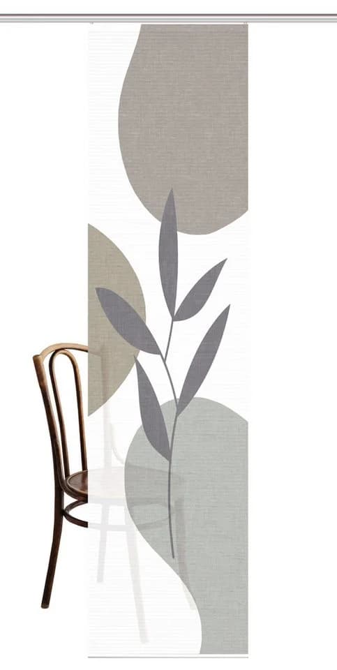 HOME IN GREEN Schiebegardine FRONDA Grau Bambusoptik Polyester
