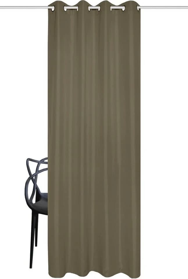 HOME BASICS Vorhang ATLANTIK Taupe Ösenschal Uni