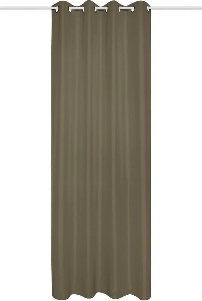 HOME BASICS Vorhang ATLANTIK Taupe Ösenschal Uni - Bild 3