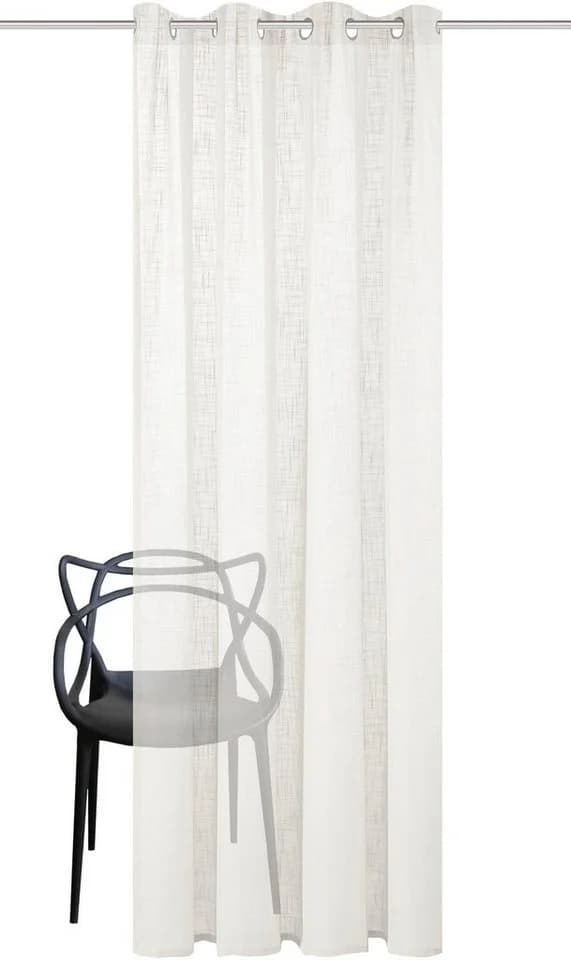 HOME BASICS SOFTY Vorhang Weiß 140x225cm Polyester Ösenschal
