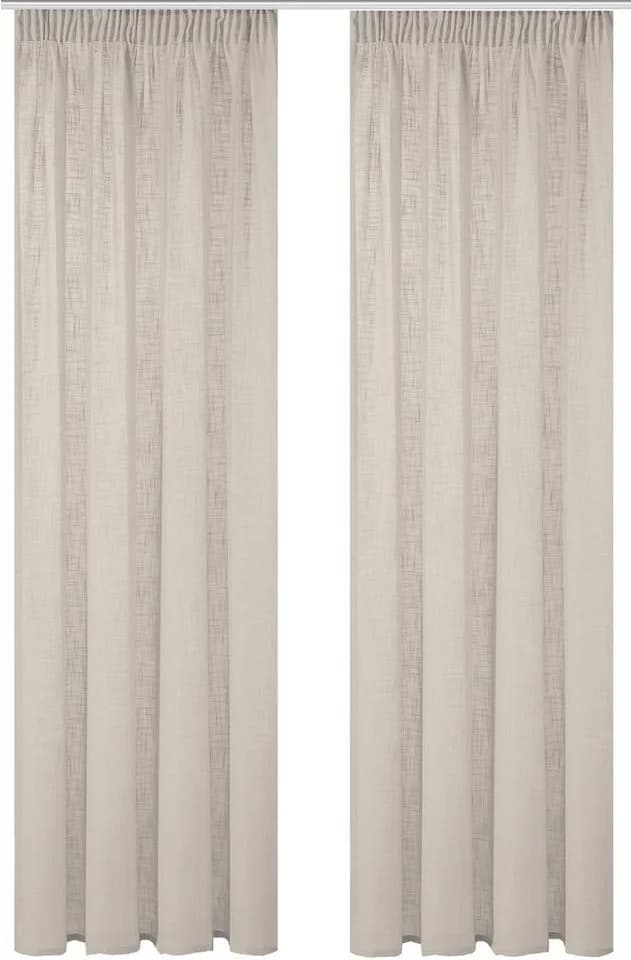 HOME BASICS Vorhang SOFTY 2er Pack Grau Taupe Polyester - Bild 3