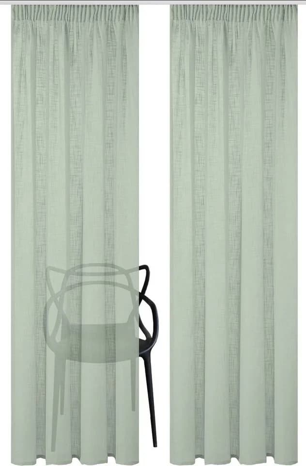 HOME BASICS SOFTY Vorhang 2er Pack Grün Polyester - Bild 2