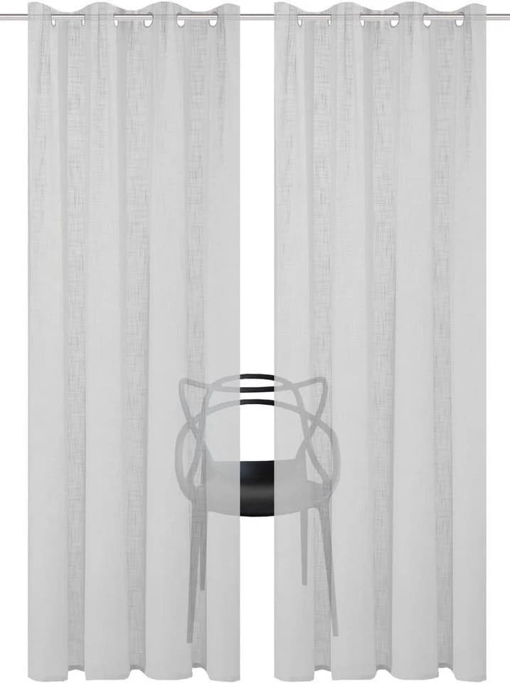 HOME BASICS Vorhang SOFTY 2er Pack Grau Polyester Ösen