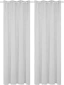 HOME BASICS Vorhang SOFTY 2er Pack Grau Polyester Ösen Bild 3