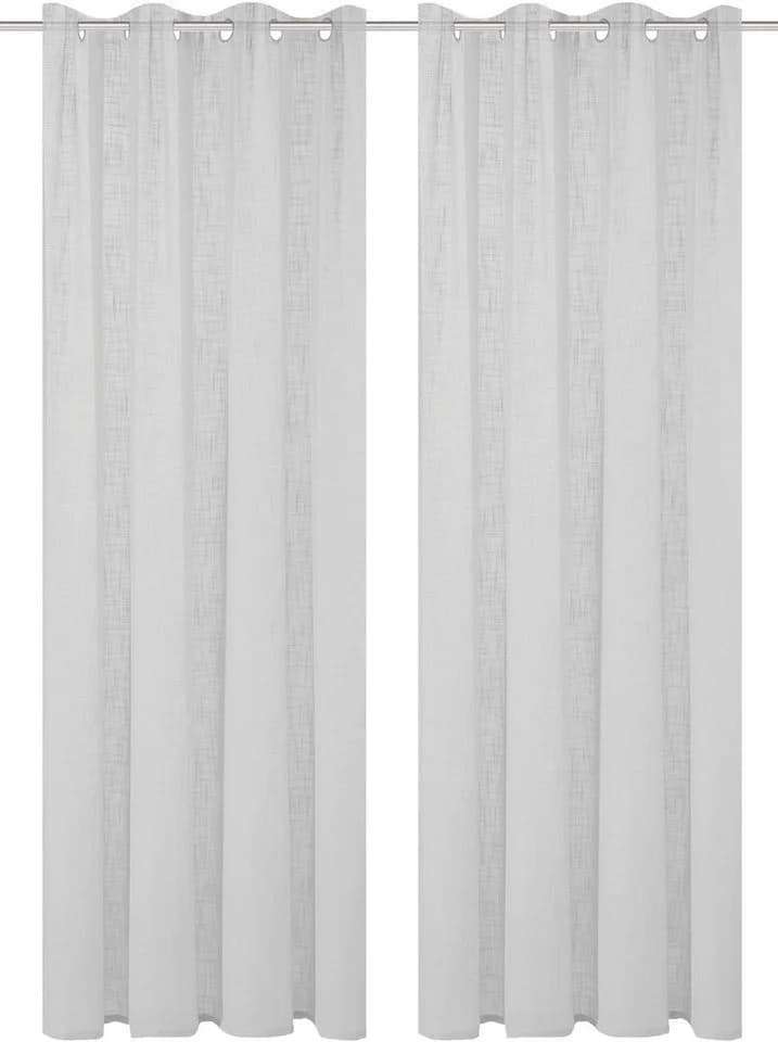 HOME BASICS Vorhang SOFTY 2er Pack Grau Polyester Ösen - Bild 3