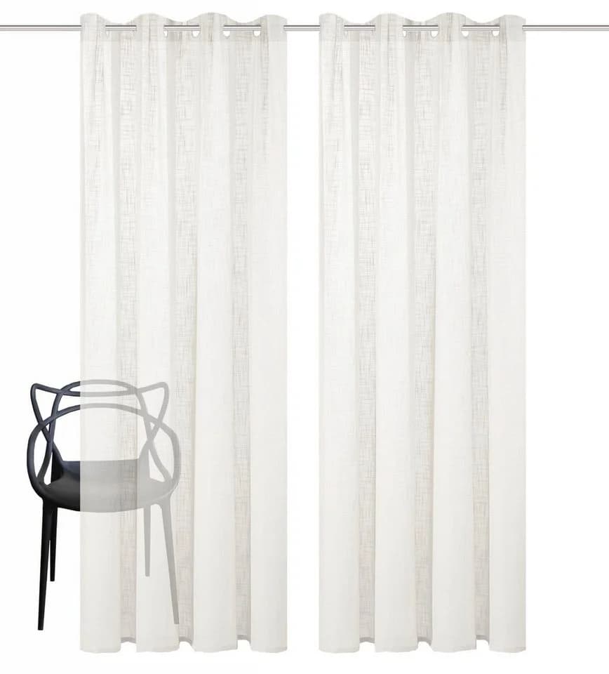 HOME BASICS SOFTY Vorhang 2er Pack Weiß Uni