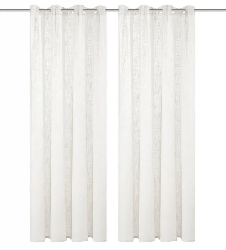 HOME BASICS SOFTY Vorhang 2er Pack Weiß Uni - Bild 3