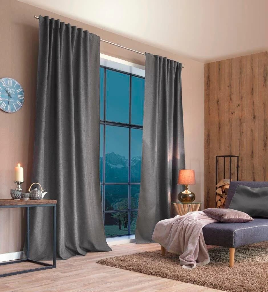 Vorhang HOME BASICS "ESKIMO" Grau Thermo-Stoff