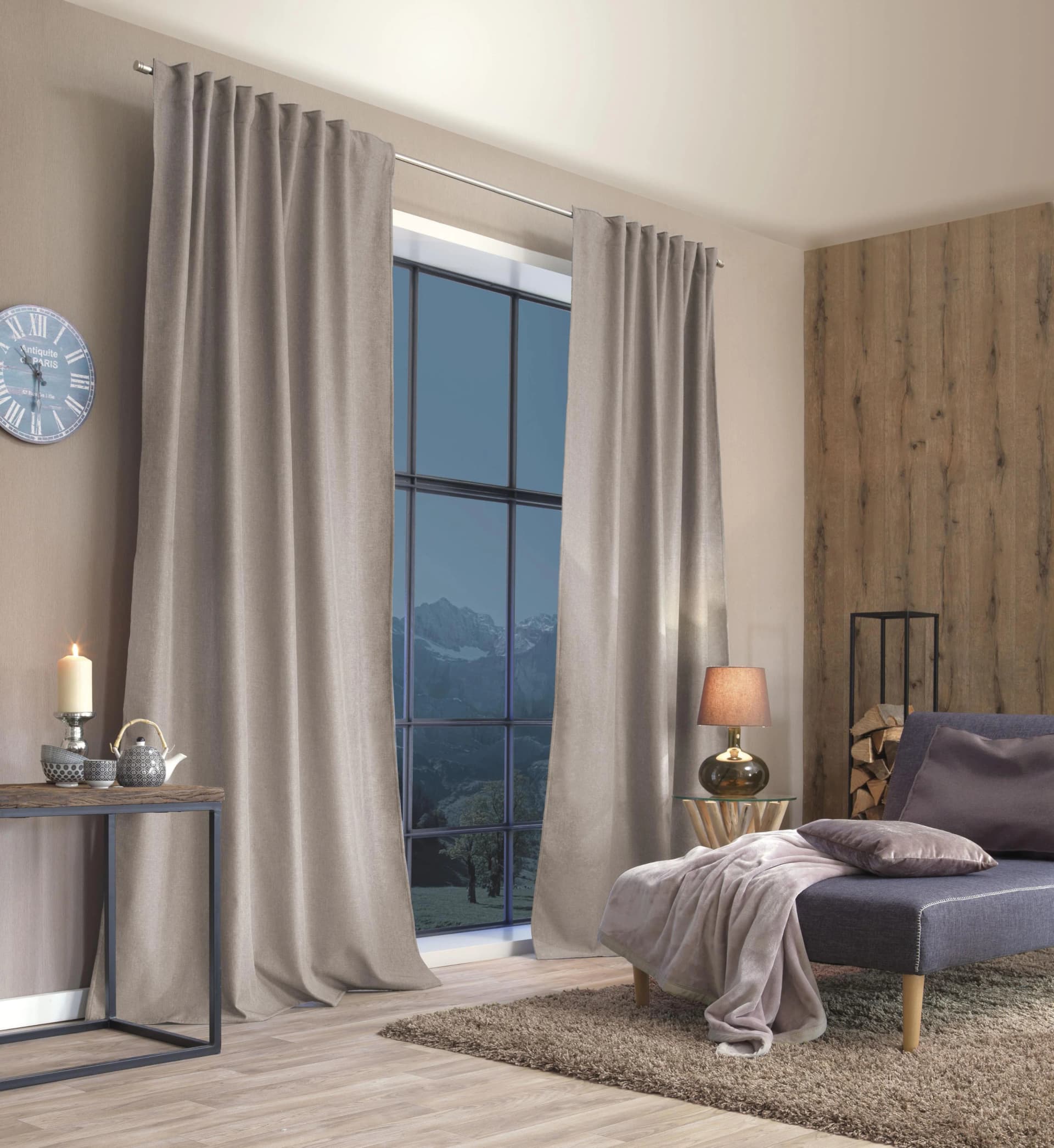 HOME BASICS Vorhang ESKIMO Beige Thermostoff Uni - Bild 5