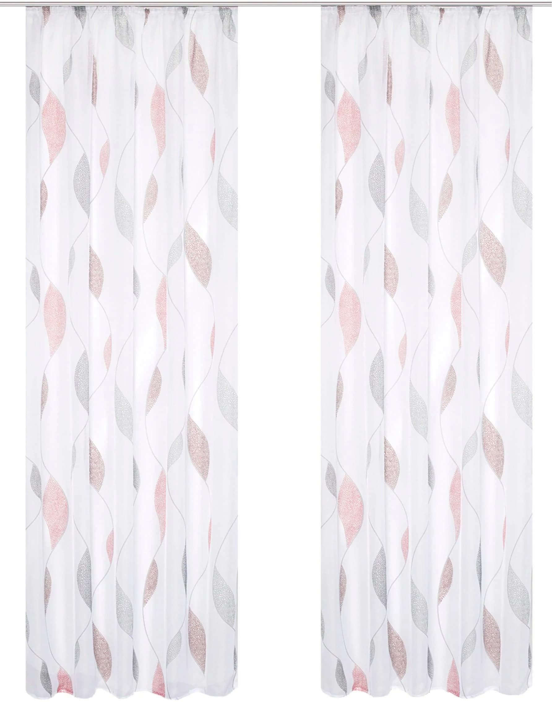 HOME WOHNIDEEN Vorhang PAOLO Weiß 2er Pack Voile Kräuselband