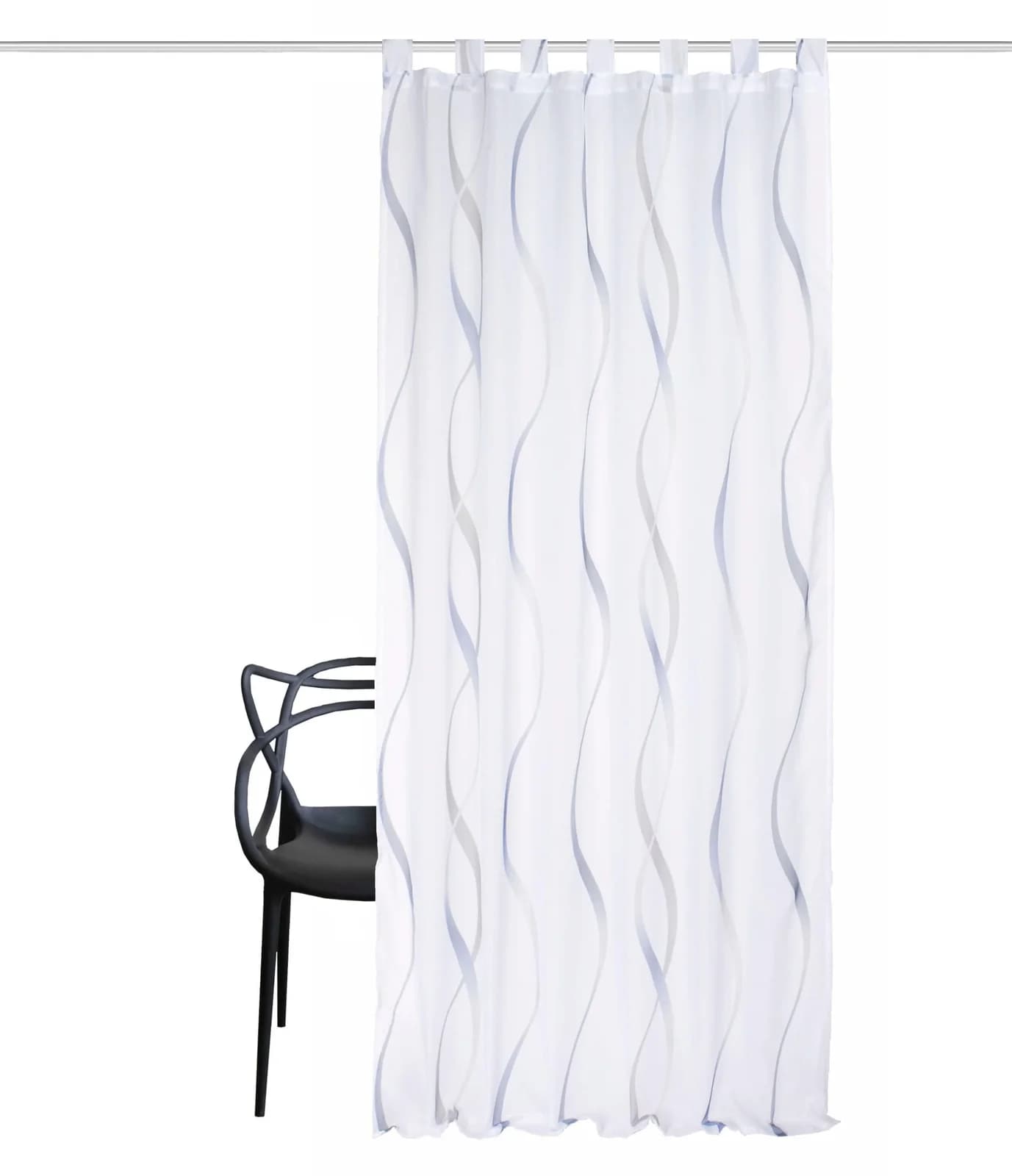 HOME WOHNIDEEN Schlaufenschal Blau Voile Polyester Gardinen