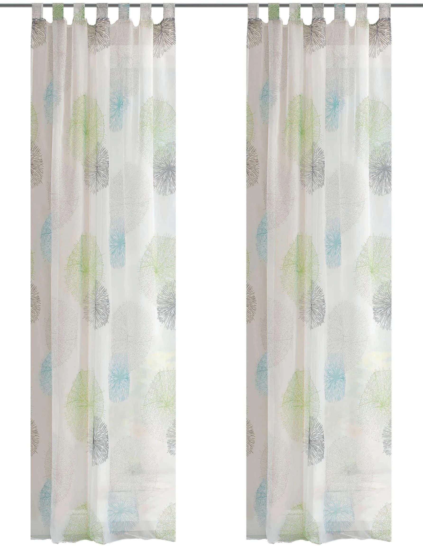 HOME WOHNIDEEN RAWLINS Vorhang 2er Pack Grün Schlaufenschal Voile