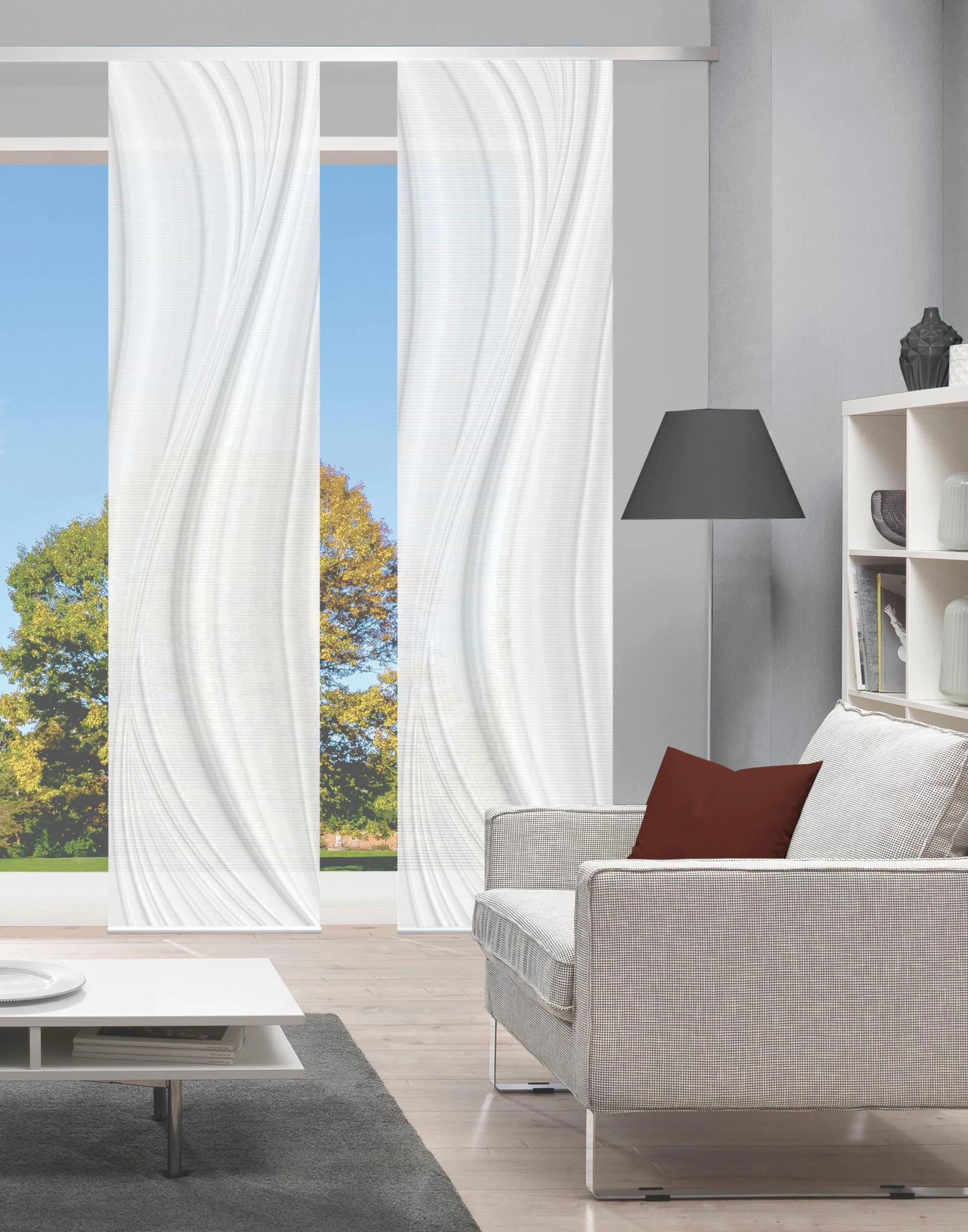 Schiebegardine VISION S "LAURINA 2er SET" Bambus-Optik Grau