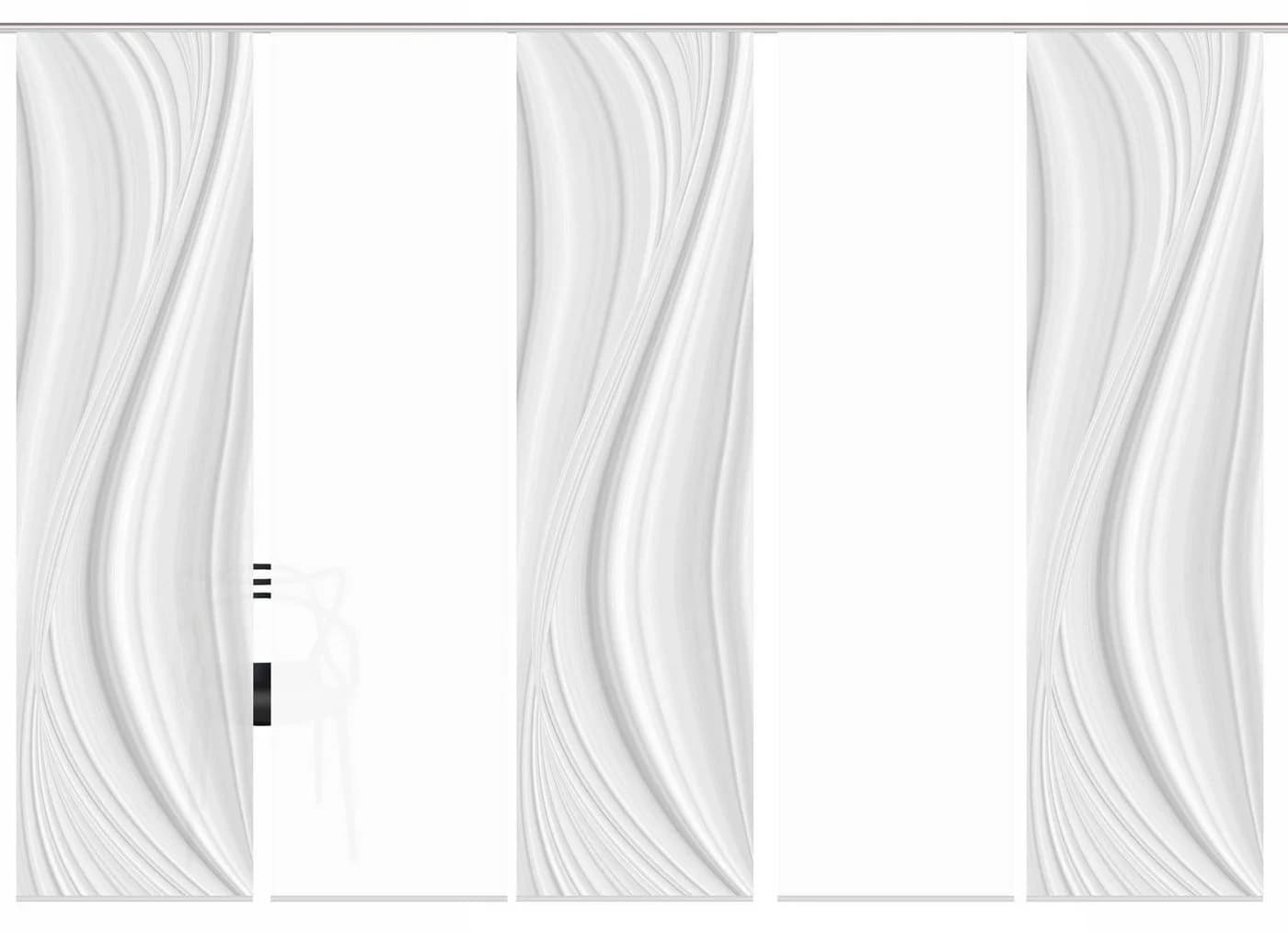 HOME WOHNIDEEN Schiebegardine LAURINA 5er Set Grau Seidenoptik