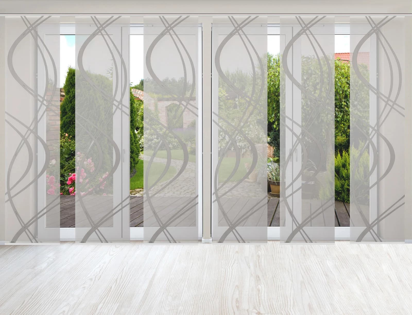 Home Wohnideen Schiebegardine TIBERIO 6er Set Grau Transparent