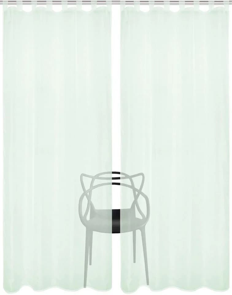 HOME WOHNIDEEN Vorhang NESSI 2er Pack Grün Uni Voile