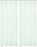 HOME WOHNIDEEN Vorhang NESSI 2er Pack Grün Uni Voile Bild 4