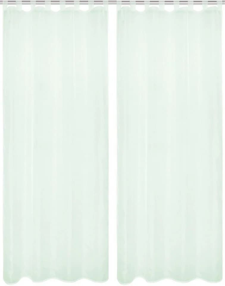 HOME WOHNIDEEN Vorhang NESSI 2er Pack Grün Uni Voile - Bild 4